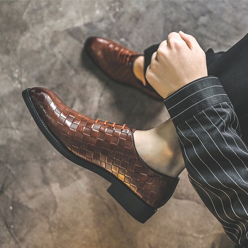 Chaussures Habillées D'affaires À Lacets Souples Et Respirantes De Grande Taille Pour Hommes