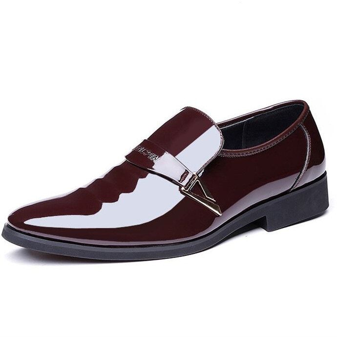 Chaussures Habillées Confortables En Cuir Verni Pour Hommes