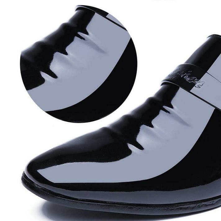 Chaussures Habillées Confortables En Cuir Verni Pour Hommes