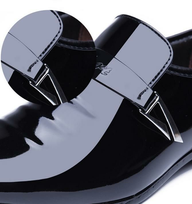 Chaussures Habillées Confortables En Cuir Verni Pour Hommes