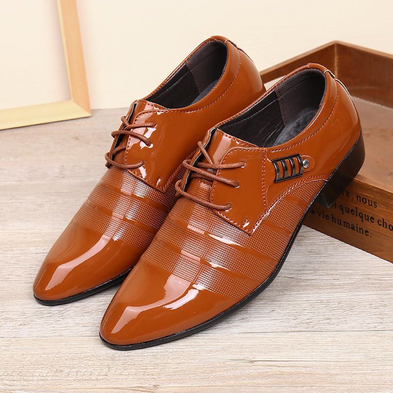 Chaussures Habillées En Cuir Souple Pour Hommes Oxfords Décontractés