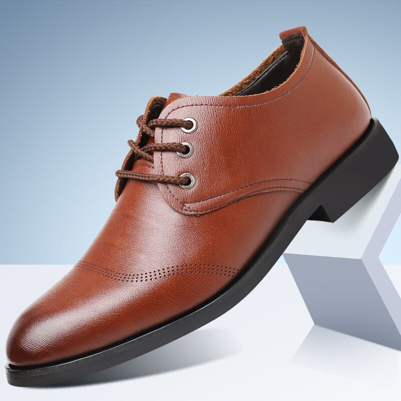 Chaussures Habillées Décontractées Pour Hommes En Cuir Microfibre Doux À Lacets