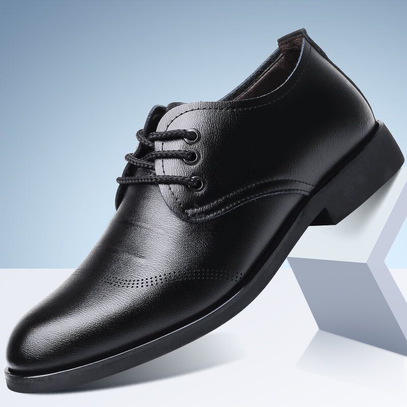 Chaussures Habillées Décontractées Pour Hommes En Cuir Microfibre Doux À Lacets