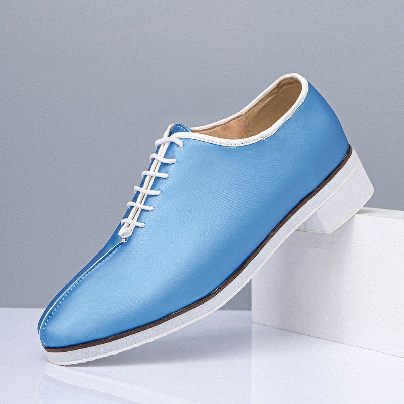 Chaussures Habillées À Lacets De Couleur Unie Pour Hommes De Grande Taille