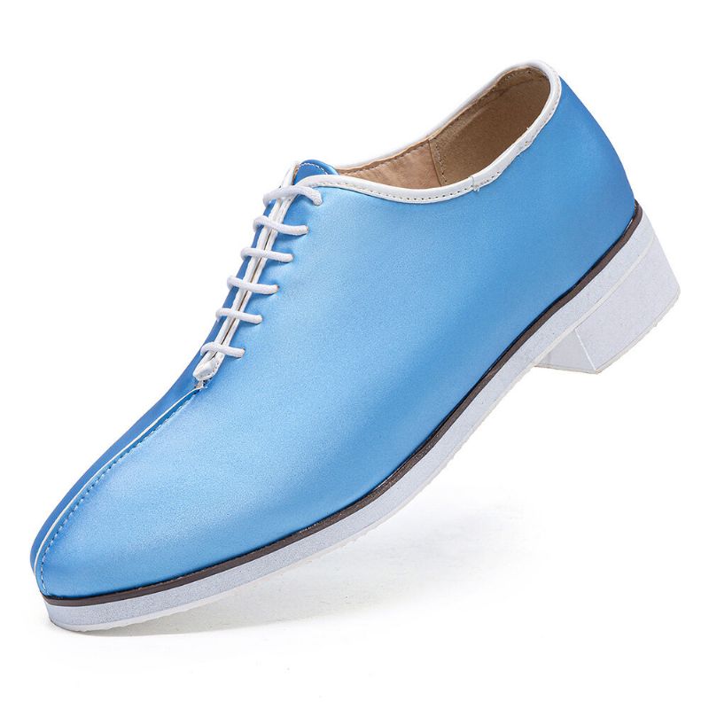 Chaussures Habillées À Lacets De Couleur Unie Pour Hommes De Grande Taille