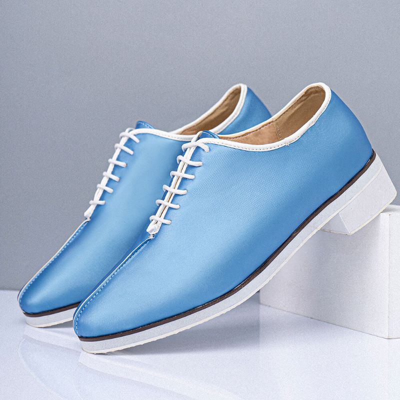 Chaussures Habillées À Lacets De Couleur Unie Pour Hommes De Grande Taille