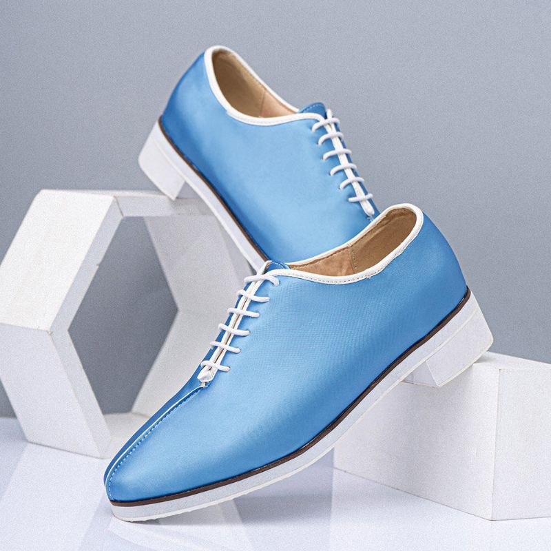 Chaussures Habillées À Lacets De Couleur Unie Pour Hommes De Grande Taille