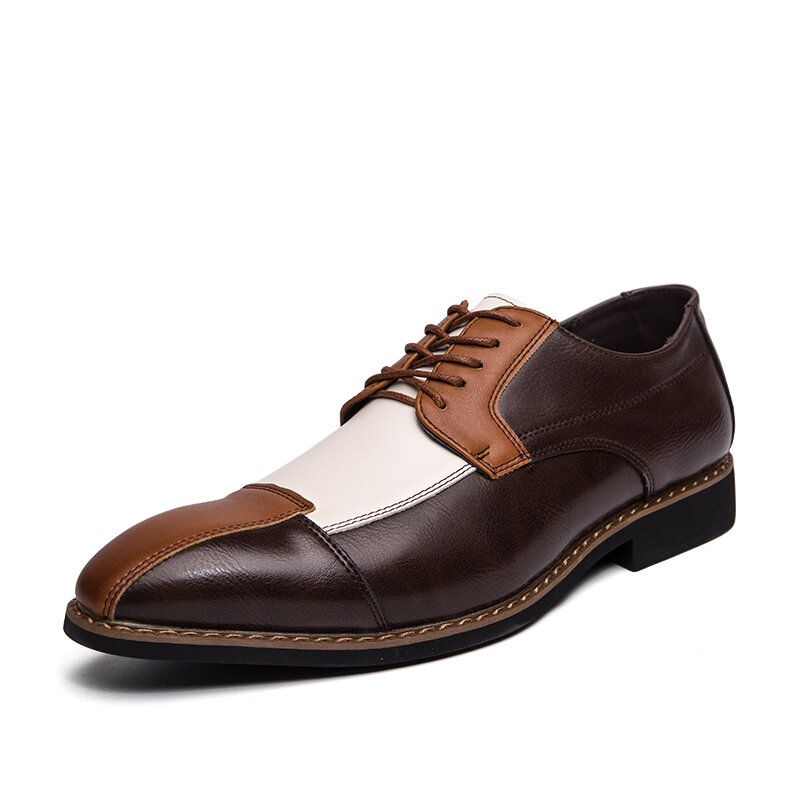 Chaussures Habillées Oxfords Élégantes En Cuir Pu Pour Hommes