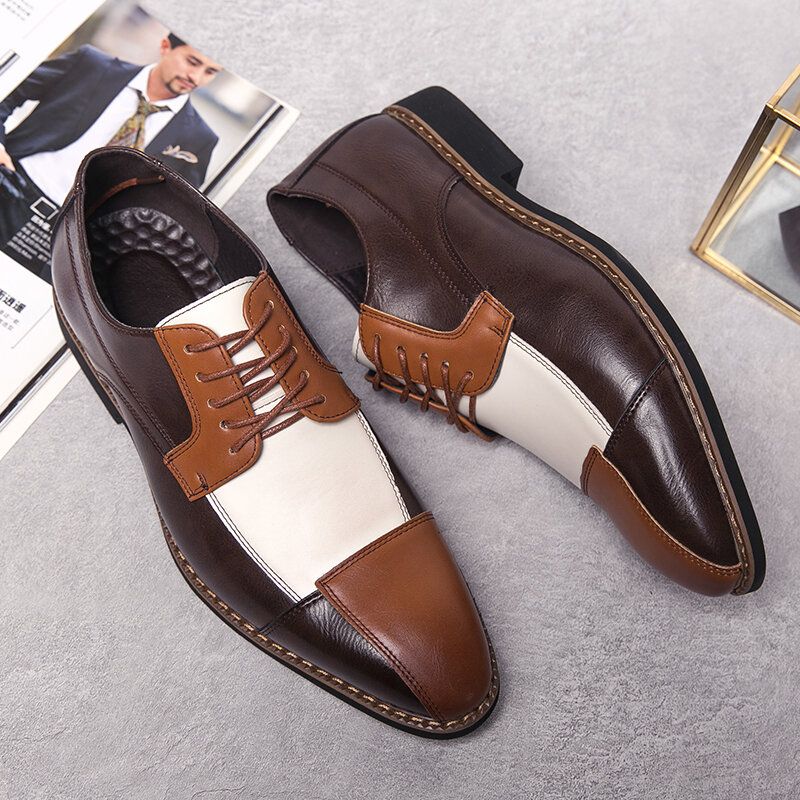 Chaussures Habillées Oxfords Élégantes En Cuir Pu Pour Hommes