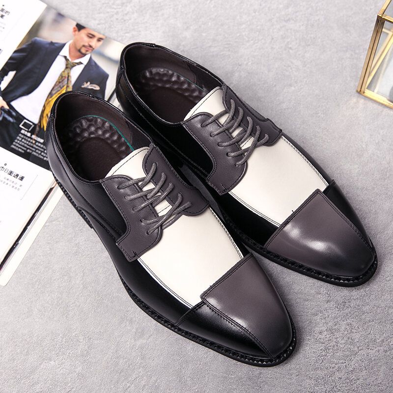 Chaussures Habillées Oxfords Élégantes En Cuir Pu Pour Hommes