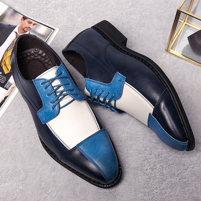 Chaussures Habillées Oxfords Élégantes En Cuir Pu Pour Hommes