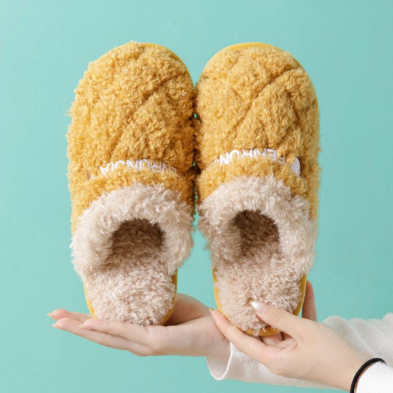 Chaussures De Maison En Peluche Chaudes À Bout Fermé Pour Femmes