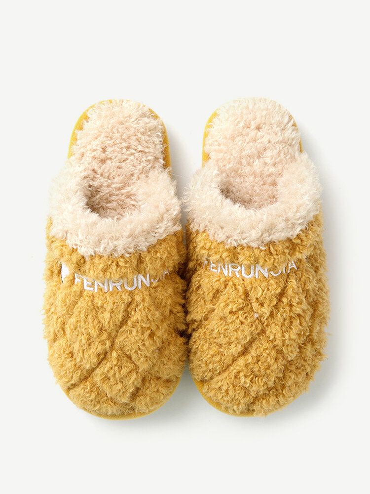 Chaussures De Maison En Peluche Chaudes À Bout Fermé Pour Femmes