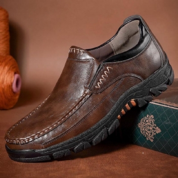 Chaussures De Randonnée Confortables En Cuir Véritable Antidérapantes À Semelle Souple Pour Hommes