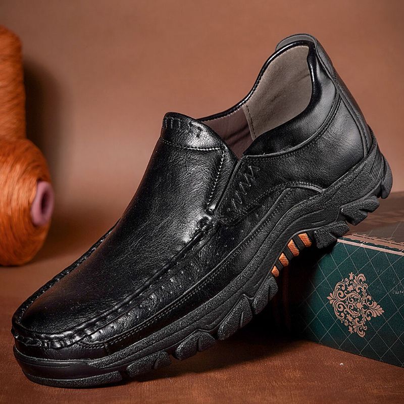 Chaussures De Randonnée Confortables En Cuir Véritable Antidérapantes À Semelle Souple Pour Hommes