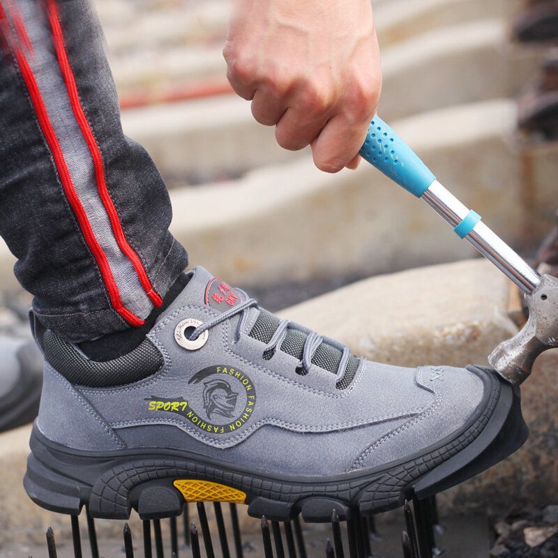 Chaussures De Travail Décontractées Antidérapantes En Cuir De Vachette Pour Hommes