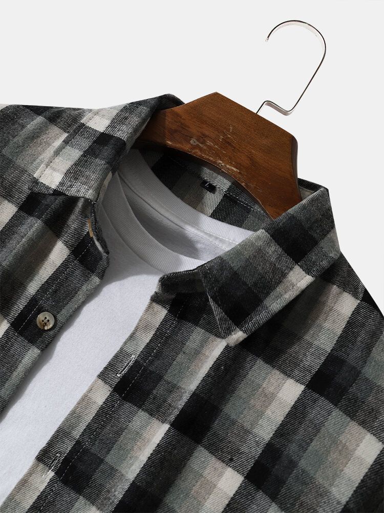 Chemise D'automne À Carreaux Pour Hommes