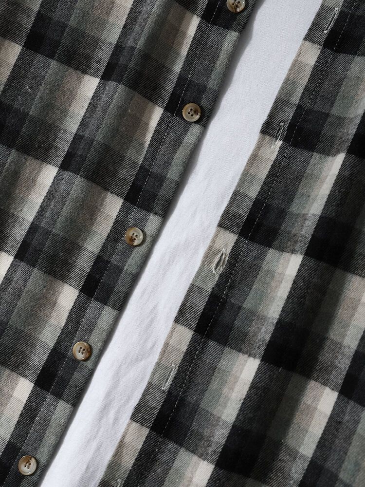 Chemise D'automne À Carreaux Pour Hommes