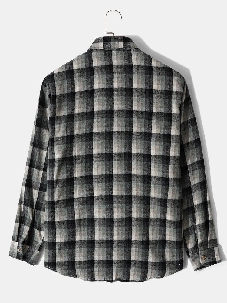 Chemise D'automne À Carreaux Pour Hommes