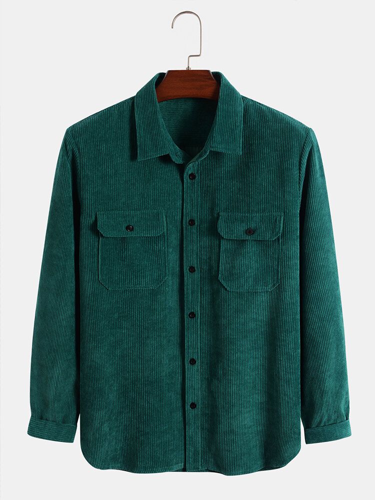 Chemise Basique À Poche Boutonnée Pour Homme