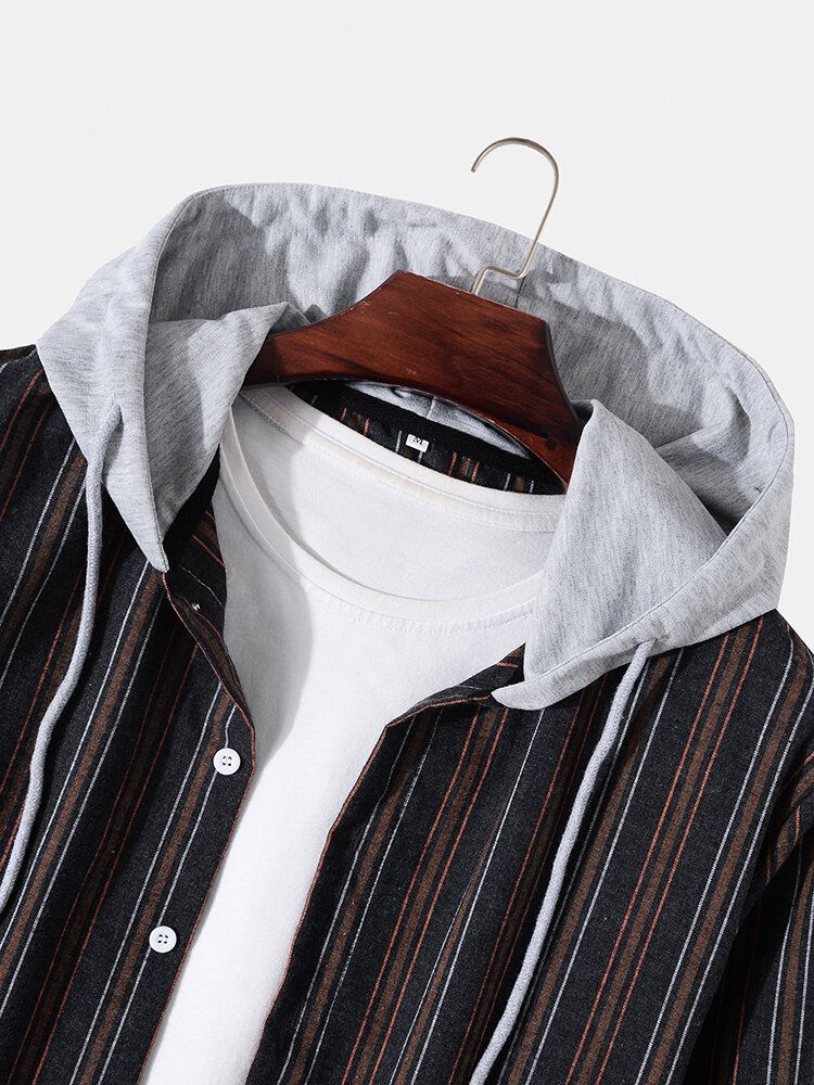 Chemise À Capuche Simple À Manches Longues Avec Cordon De Serrage Pour Hommes