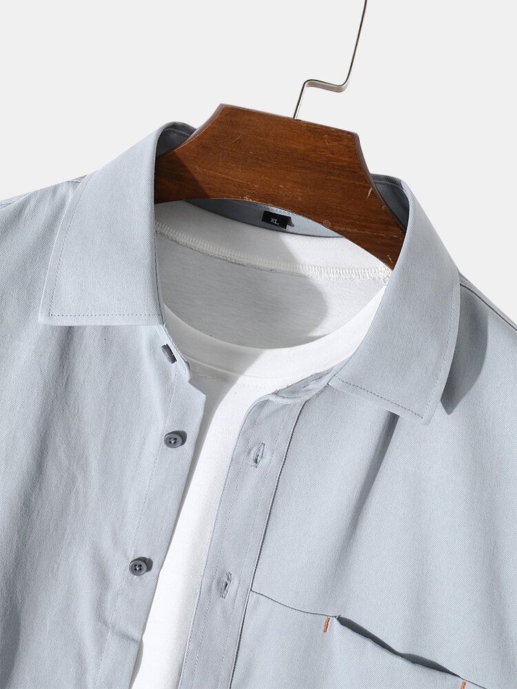 Chemise Casaul Simple Couleur Unie Pour Homme