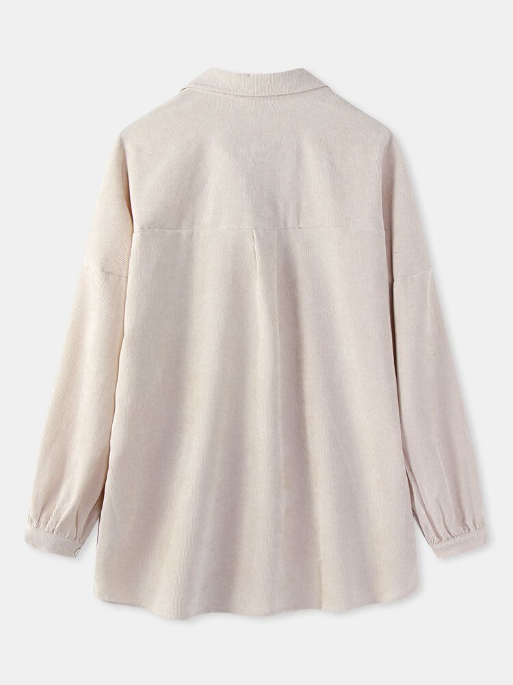 Chemise De Costume De Vacances Rétro En Velours Côtelé Pour Femme