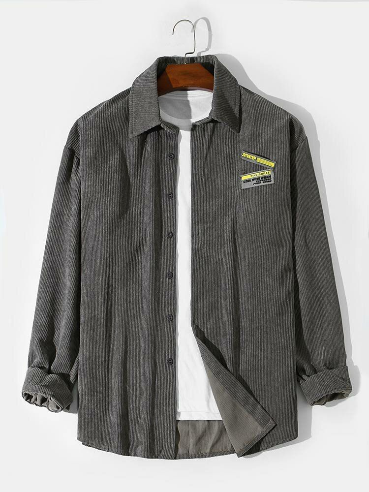 Chemise Décontractée Boutonnée En Velours Côtelé Pour Homme