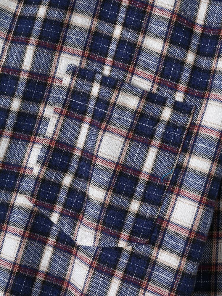 Chemise Décontractée À Carreaux À Manches Longues Pour Hommes