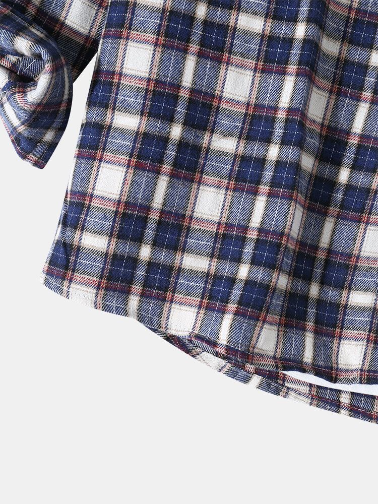 Chemise Décontractée À Carreaux À Manches Longues Pour Hommes