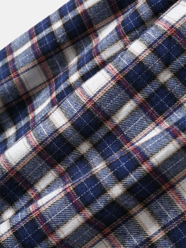 Chemise Décontractée À Carreaux À Manches Longues Pour Hommes