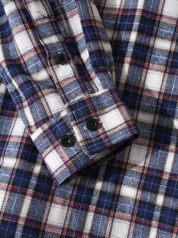 Chemise Décontractée À Carreaux À Manches Longues Pour Hommes