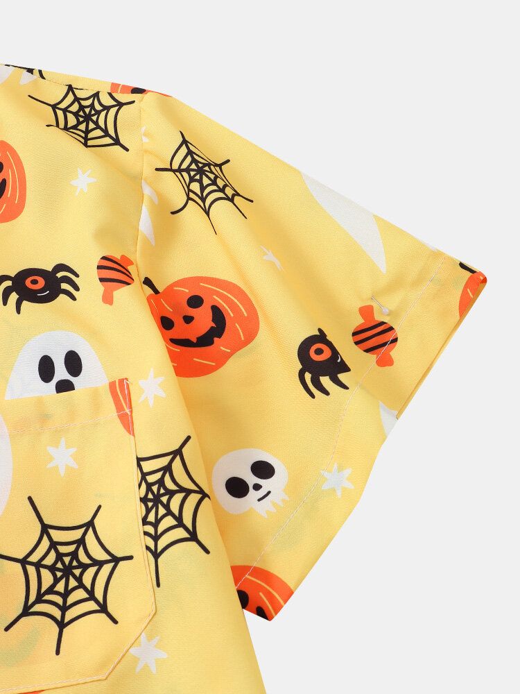 Chemise Drôle De Motif De Citrouille Fantôme D'halloween Pour Hommes