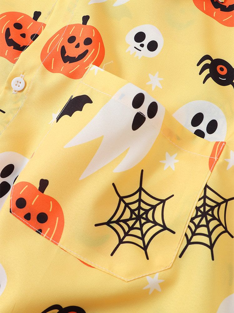 Chemise Drôle De Motif De Citrouille Fantôme D'halloween Pour Hommes