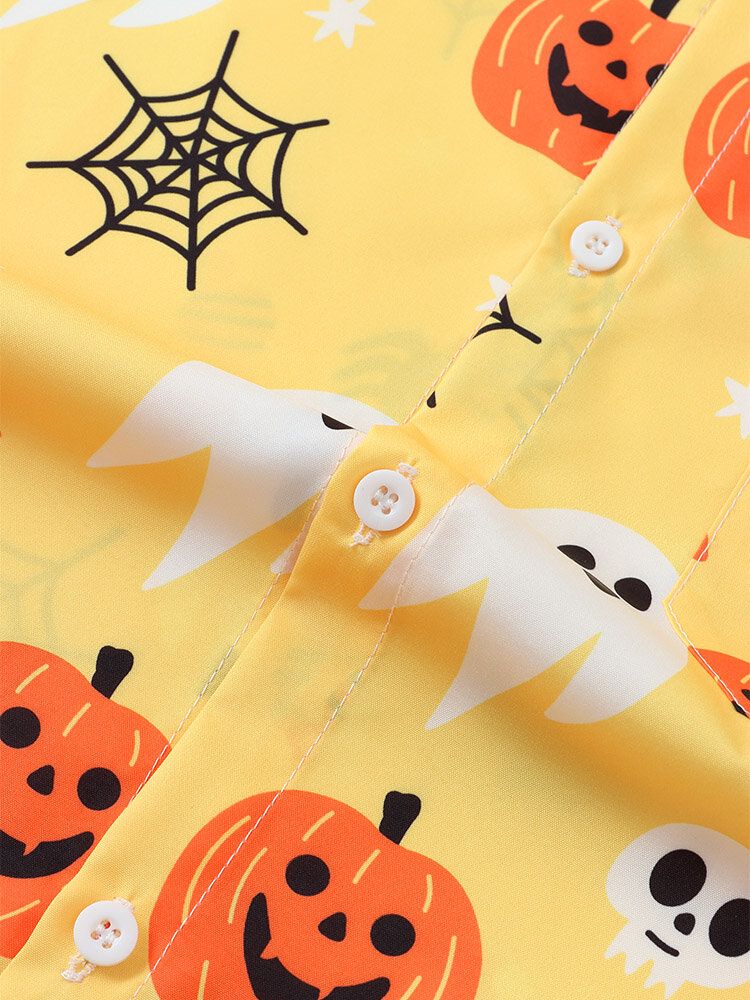 Chemise Drôle De Motif De Citrouille Fantôme D'halloween Pour Hommes