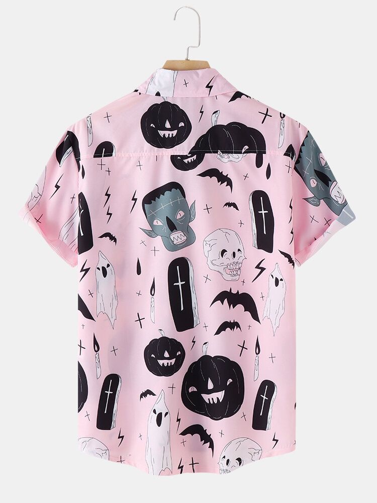 Chemise Drôle De Motif De Citrouille Fantôme D'halloween Pour Hommes