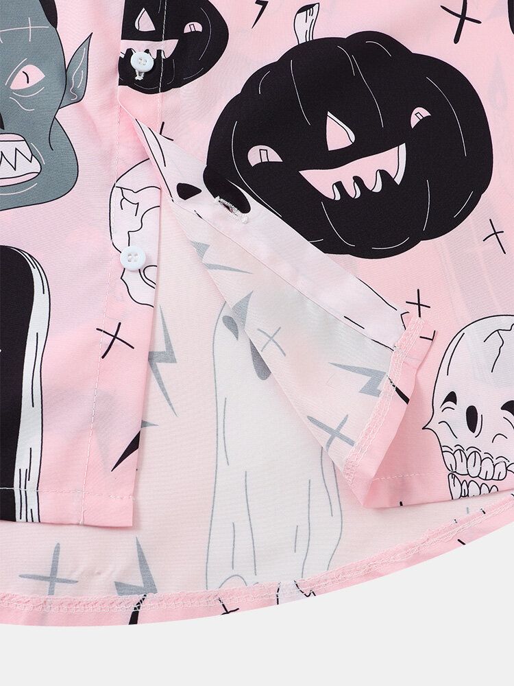 Chemise Drôle De Motif De Citrouille Fantôme D'halloween Pour Hommes