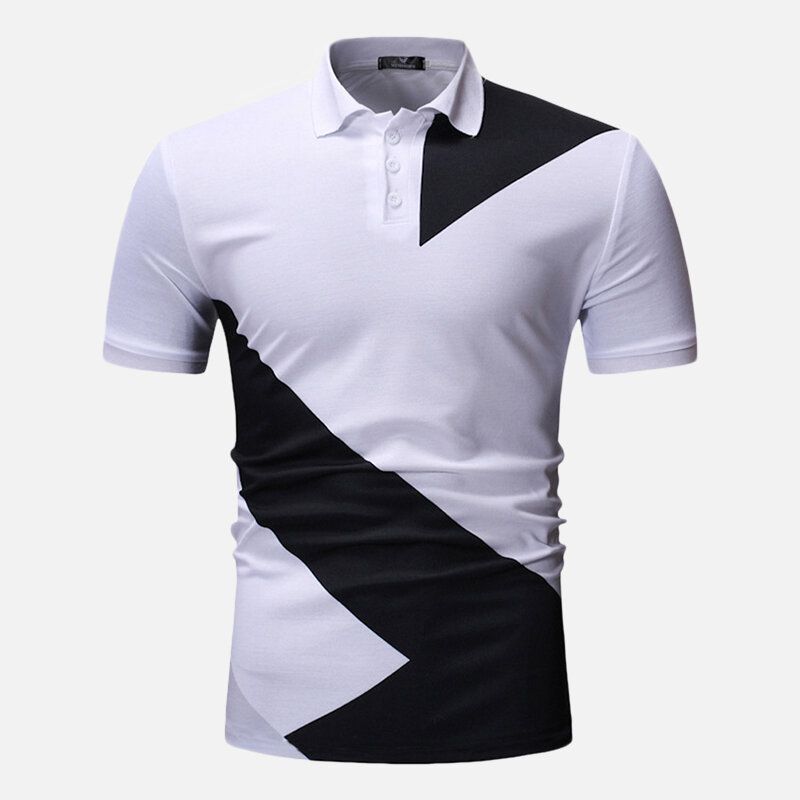 Chemise De Golf Ajustée À Blocs De Couleurs Pour Hommes