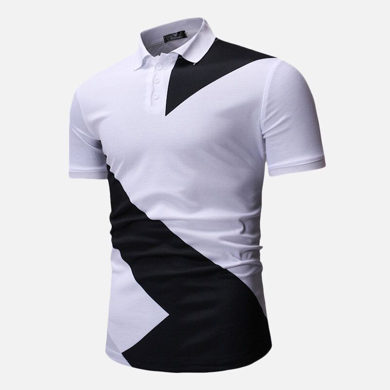 Chemise De Golf Ajustée À Blocs De Couleurs Pour Hommes