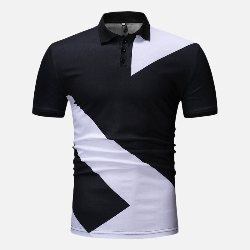 Chemise De Golf Ajustée À Blocs De Couleurs Pour Hommes