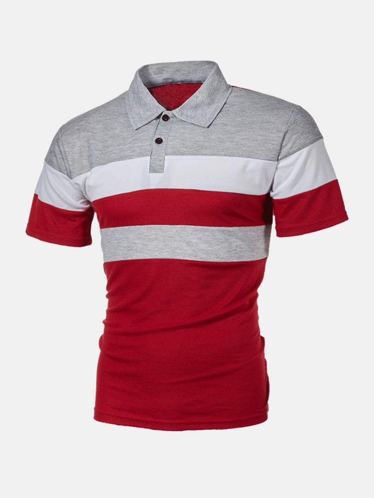 Chemise De Golf Décontractée À Manches Courtes Et Col Rabattu Pour Hommes