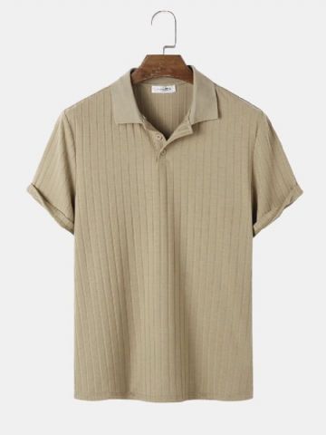 Chemise De Golf Décontractée À Manches Courtes À Texture Côtelée Pour Hommes