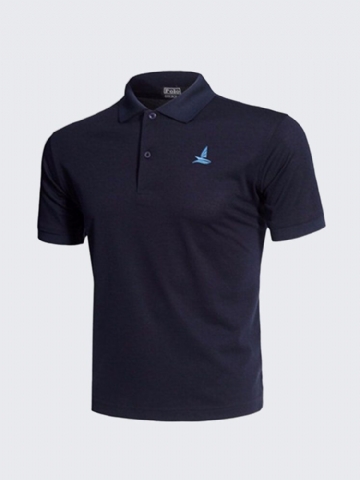 Chemise De Golf Décontractée À Séchage Rapide Avec Broderie De Couleur Unie