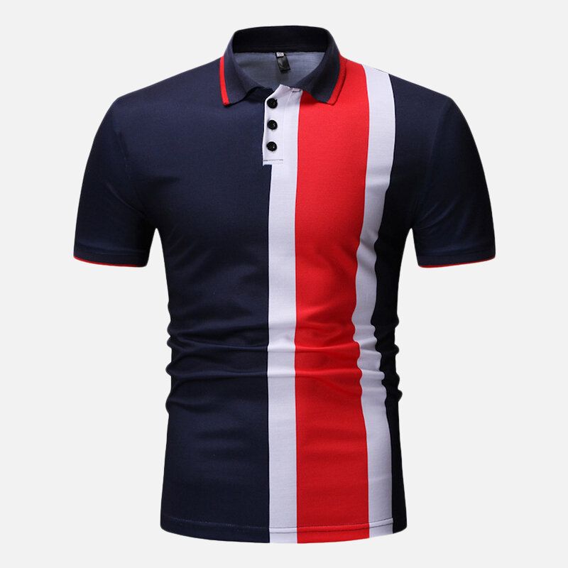 Chemise De Golf Régulière À Manches Courtes Et Blocs De Couleurs Muscle Fit