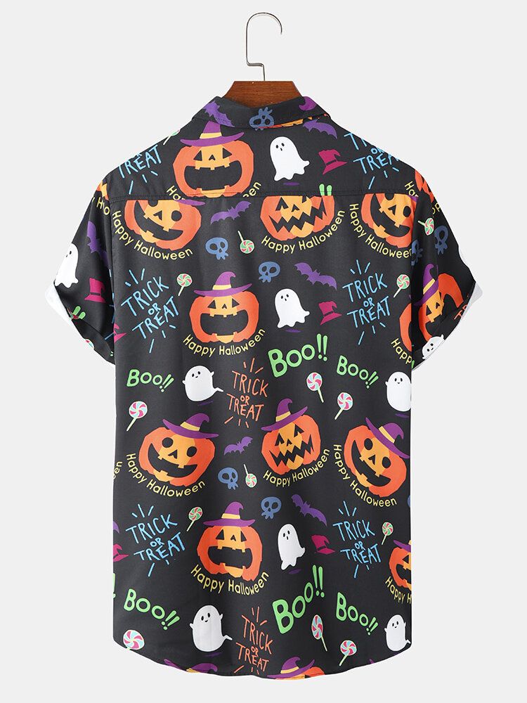 Chemise À Manches Courtes À Motif D'halloween Pour Homme