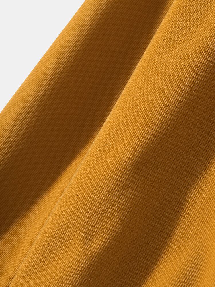 Chemise En Velours Côtelé À Manches Longues Boutonnée Jaune Pour Homme