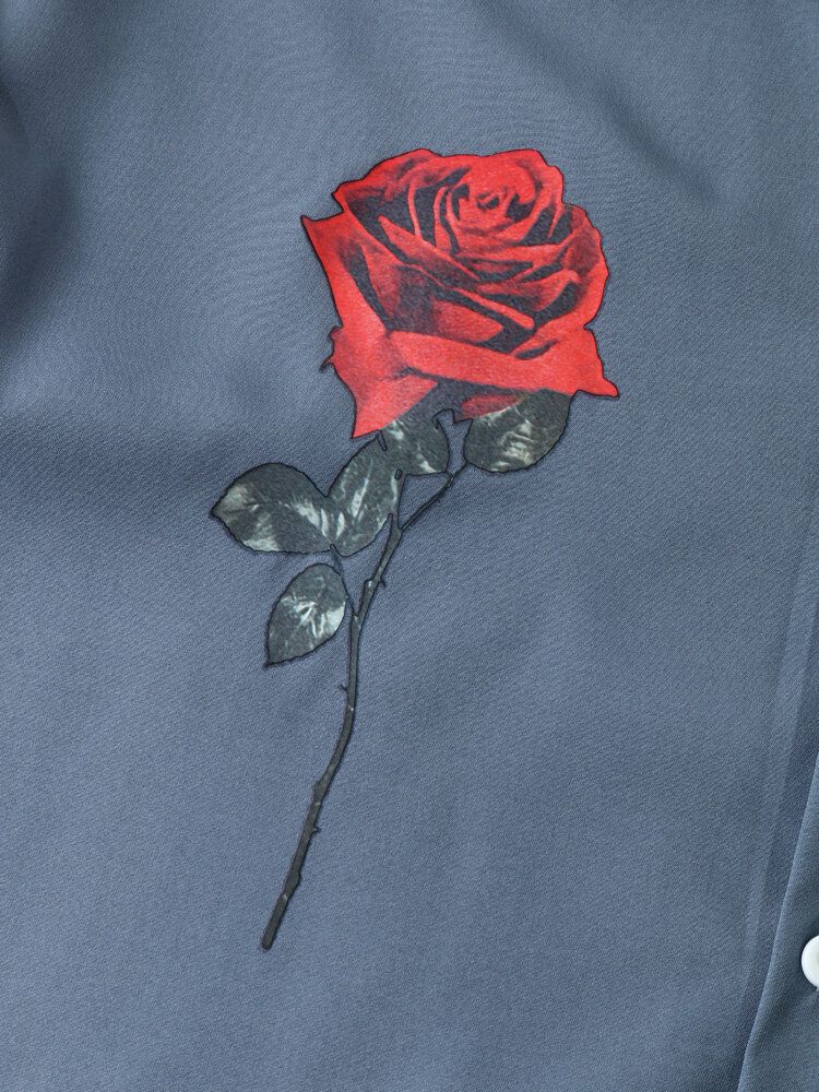 Chemise Vintage Lâche Boutonnée À Imprimé Rose Pour Homme