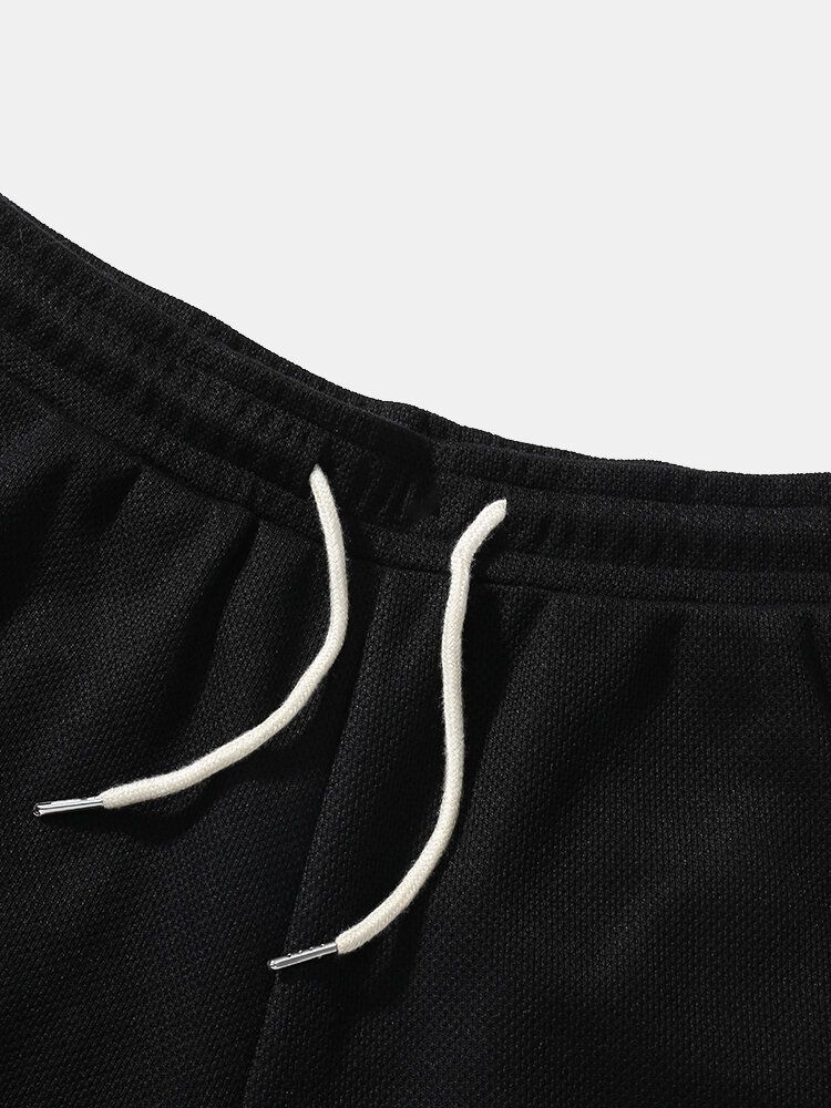 Chemises À Coutures Tricotées De Couleur Contrastante Pour Hommes Shorts Tenues Deux Pièces