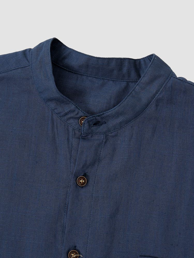 Chemises Décontractées En Denim De Couleur Unie Pour Hommes