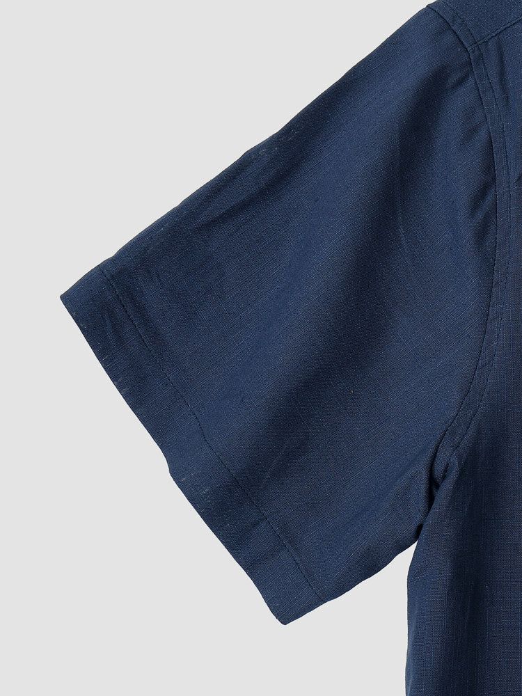 Chemises Décontractées En Denim De Couleur Unie Pour Hommes